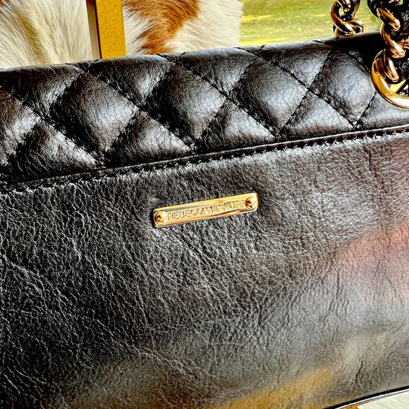 Rebecca Minkoff Black Quilted Chain Shoulder Bag - Picture 8 of 16